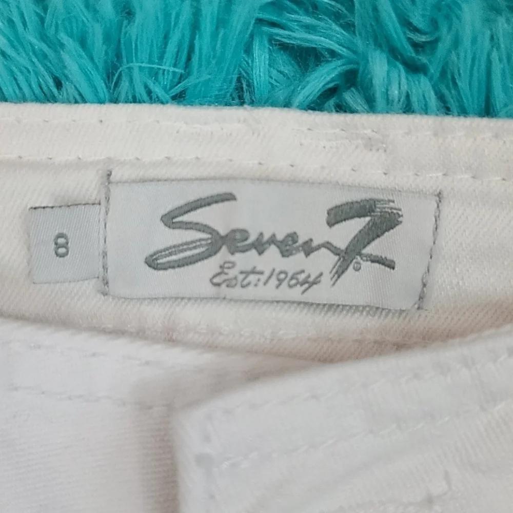 Seven7 White Distressed Denim Shorts